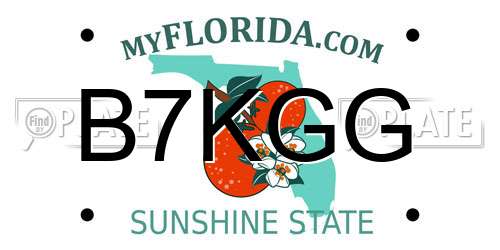 B7KGG Florida License Plate