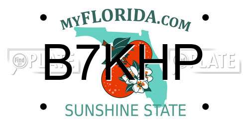 B7KHP Florida License Plate