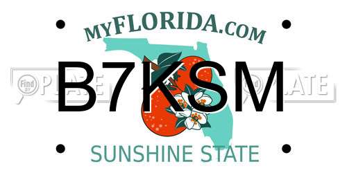 B7KSM Florida License Plate
