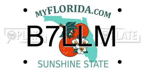 B7LLM Florida License Plate