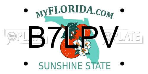 B7LPV Florida License Plate