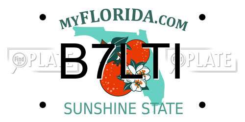 B7LTI Florida License Plate