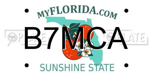 B7MCA Florida License Plate