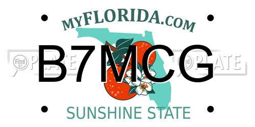 B7MCG Florida License Plate