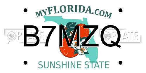 B7MZQ Florida License Plate
