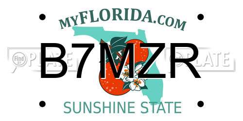 B7MZR Florida License Plate