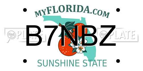 B7NBZ Florida License Plate