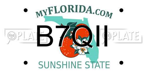 B7QII Florida License Plate
