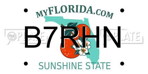 B7RHN Florida License Plate