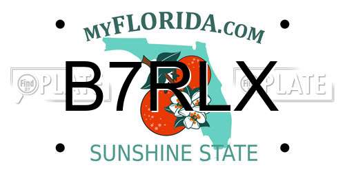B7RLX Florida License Plate