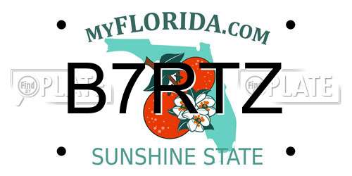 B7RTZ Florida License Plate