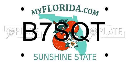 B7SQT Florida License Plate