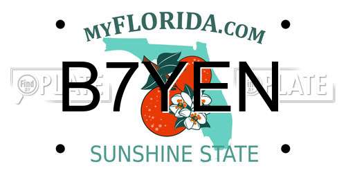 B7YEN Florida License Plate