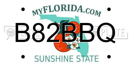 B82BBQ Florida License Plate