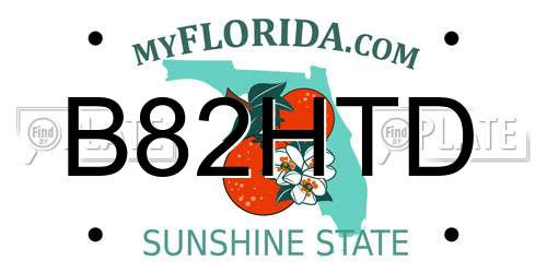 B82HTD Florida License Plate
