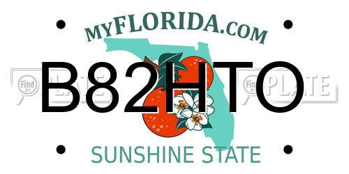 B82HTO Florida License Plate