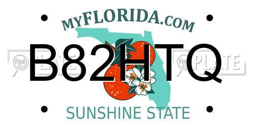 B82HTQ Florida License Plate