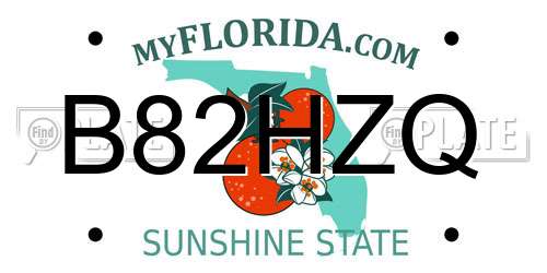 B82HZQ Florida License Plate