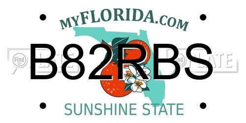 B82RBS Florida License Plate