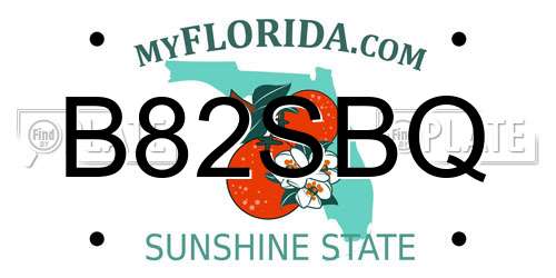 B82SBQ Florida License Plate