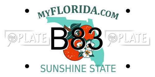 B83 Florida License Plate