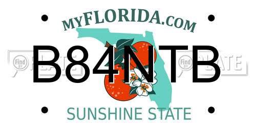 B84NTB Florida License Plate