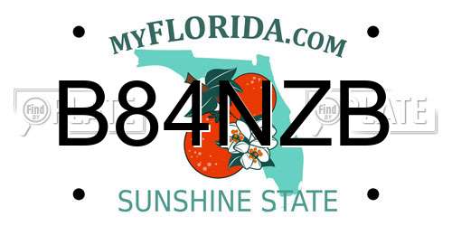 B84NZB Florida License Plate