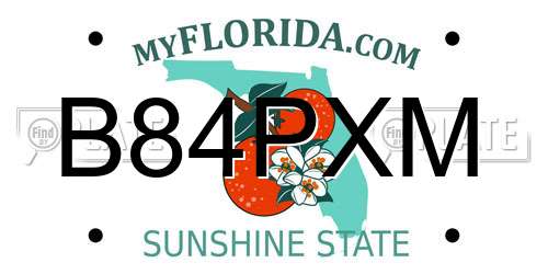 B84PXM Florida License Plate