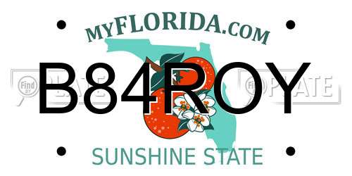 B84ROY Florida License Plate