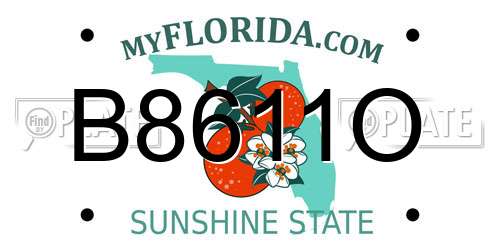 B8611O Florida License Plate