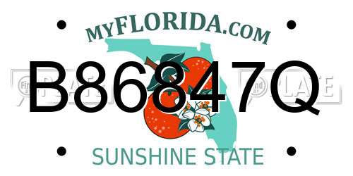 B86847Q Florida License Plate