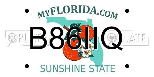 B86IIQ Florida License Plate