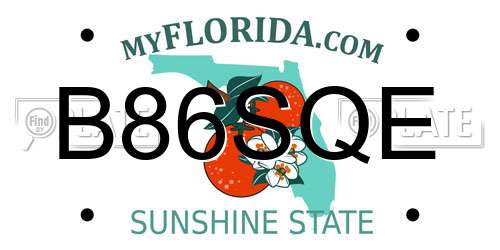 B86SQE Florida License Plate