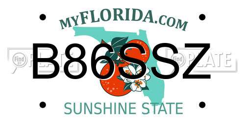 B86SSZ Florida License Plate