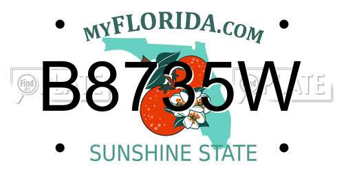 B8735W Florida License Plate