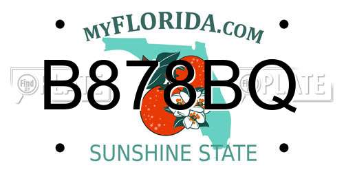 B878BQ Florida License Plate