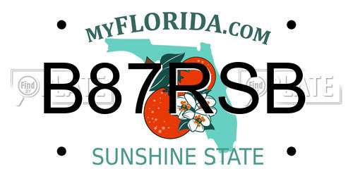 B87RSB Florida License Plate