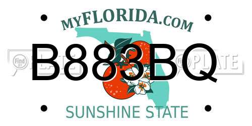 B883BQ Florida License Plate