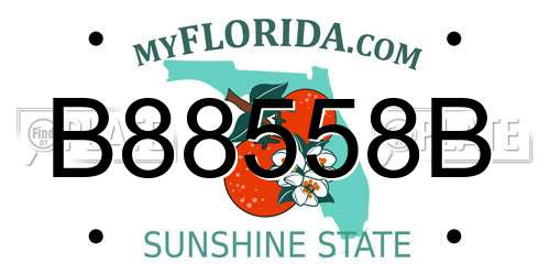 B88558B Florida License Plate