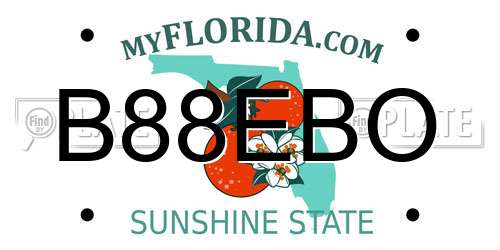 B88EBO Florida License Plate