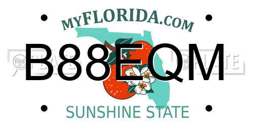 B88EQM Florida License Plate