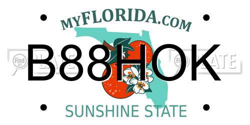 B88HOK Florida License Plate