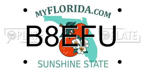 B8EFU Florida License Plate