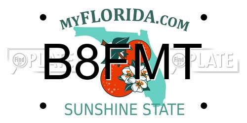 B8FMT Florida License Plate