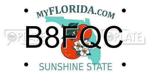 B8FQC Florida License Plate