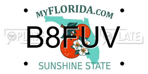 B8FUV Florida License Plate