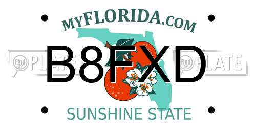 B8FXD Florida License Plate