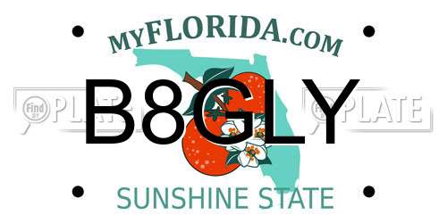 B8GLY Florida License Plate