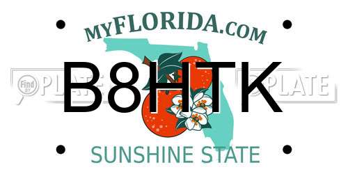 B8HTK Florida License Plate