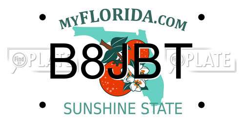 B8JBT Florida License Plate